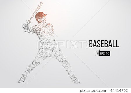 Silhouette of a baseball player. Vector illustration 44414702
