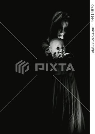 Ghost doll on halloween day. Ghost doll on halloween day. 44414970