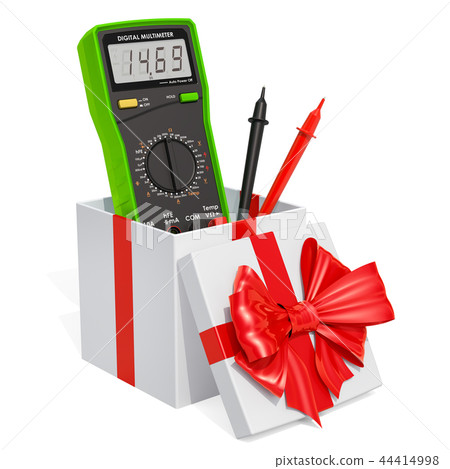 Gift concept, digital multimeter inside gift box 44414998