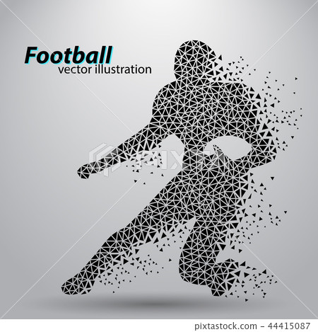 Silhouette of a football player from triangle. Rugby. American footballer Silhouette of a football player from triangle. Rugby. American footballer 44415087