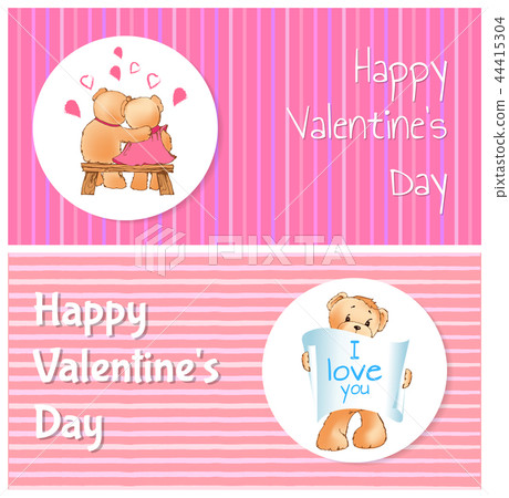 Happy Valentines Day Poster Two Bears I Love You 44415304