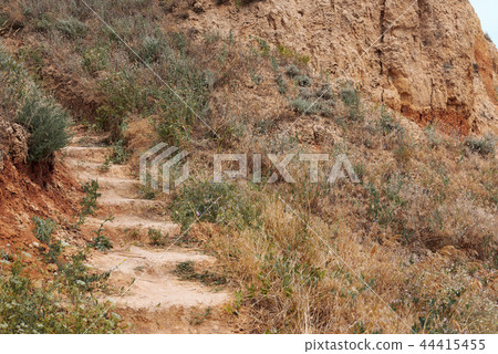 path near the high sea shore, beautiful coastal 44415455