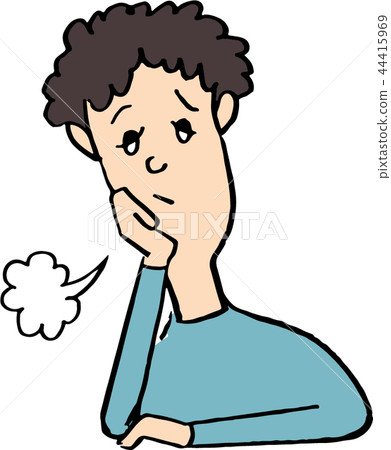 A sighing man - Stock Illustration [44415969] - PIXTA