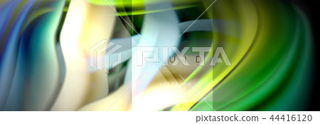 Rainbow fluid abstract shapes, liquid colors design, colorful marble or plastic wavy texture 44416120