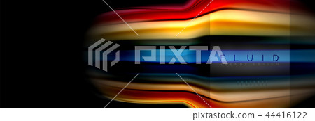 Rainbow fluid abstract shapes, liquid colors design, colorful marble or plastic wavy texture 44416122