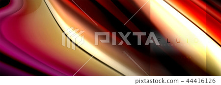 Rainbow fluid abstract shapes, liquid colors design, colorful marble or plastic wavy texture 44416126
