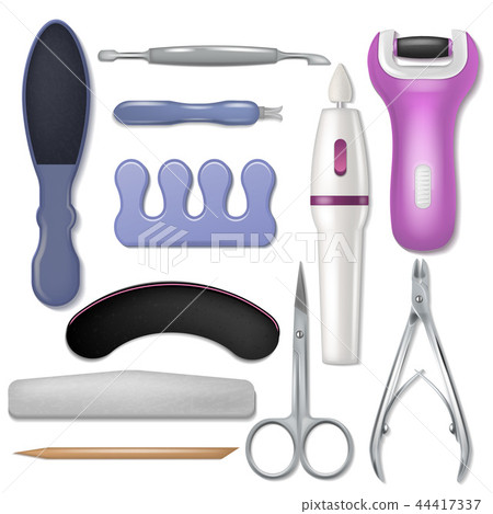 Manicure vector pedicure and manicuring accessory or tools nail-file or scissors of manicurist in 44417337
