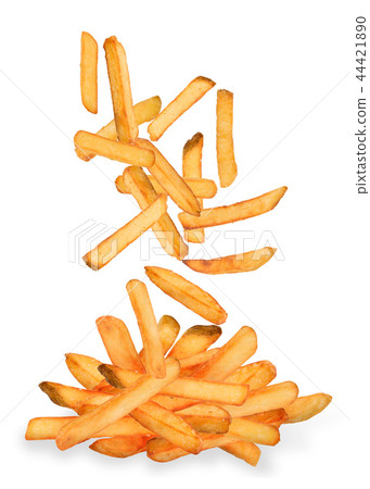 French fries in freeze motion. 44421890