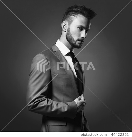 Handsome stylish man in blue suit 44422261
