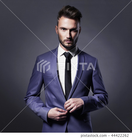 Handsome stylish man in blue suit 44422262