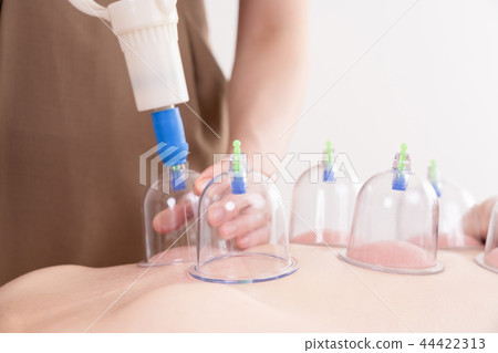 熱度，拔罐，杯，治療師，芳香療法，按摩，面部護理，面部Massa 44422313