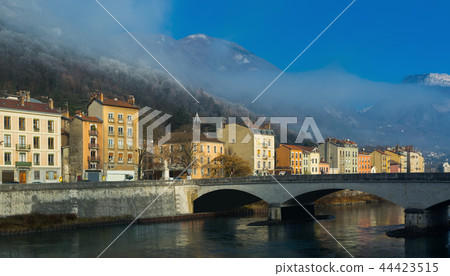 View on hills with houses of Grenoble in France View on hills with houses of Grenoble in France 44423515