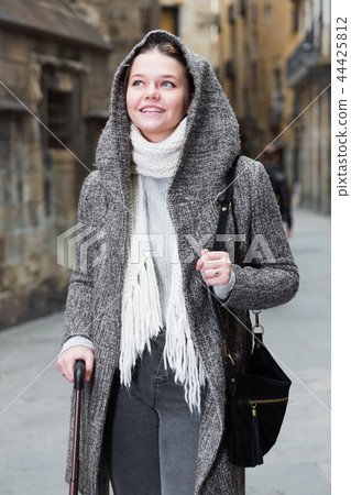 positive girl teenager in hood 44425812