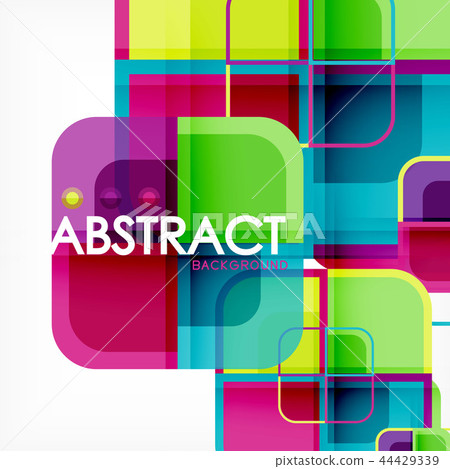 Square geometric abstract background, paper art design for cover design, book template, poster, cd 44429339