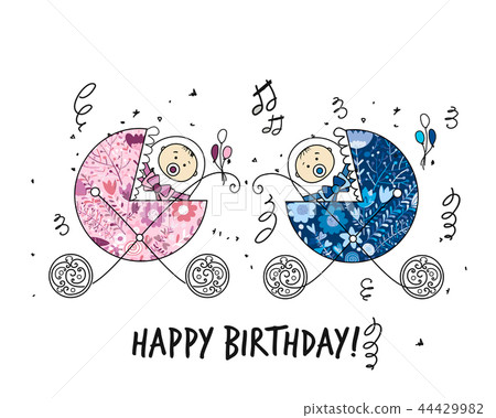 Baby carriage, ornate silhouette for your design 44429982