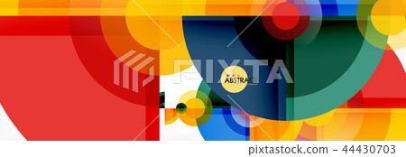 Abstract background - multicolored circles, trendy minimal geometric design 44430703