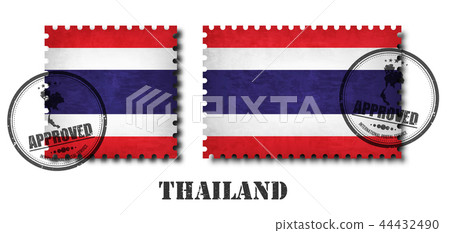 Thailand or thai flag pattern postage stamp 44432490