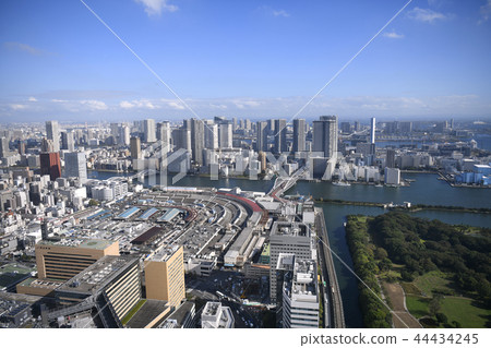 東京都市風景在日本築地市場·歷史83年，關閉6天。緊隨其後的是豐洲市場等。 44434245