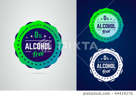 Premium quality guarantee non-alcoholic product vector label. Premium quality guarantee non-alcoholic product vector label. 44434276