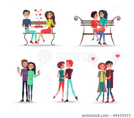 Concept of Couples in Love on White Background 44434537