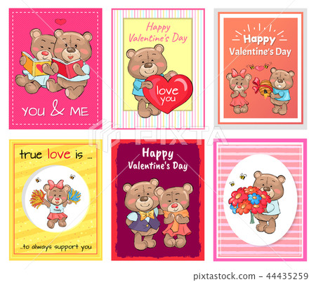 Posters Set Happy Valentines Day to You and Me Posters Set Happy Valentines Day to You and Me 44435259