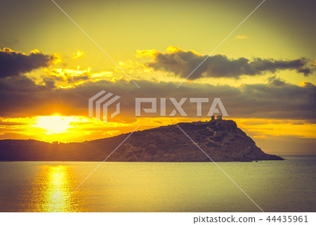 Greek temple of Poseidon at sunrise, Cape Sounio 44435961