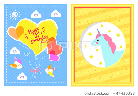 Happy Birthday Festive Posters Vector Illustration Happy Birthday Festive Posters Vector Illustration 44436358