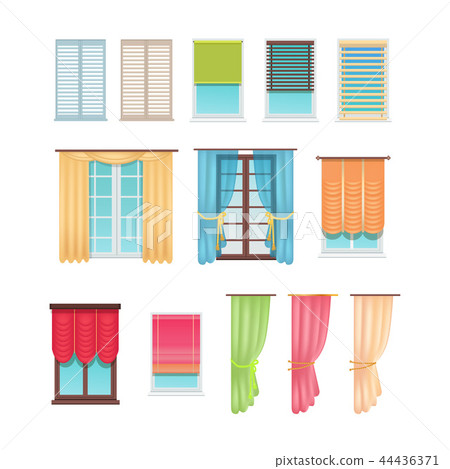 Luxurious Curtains and Practical Jalousies Set 44436371