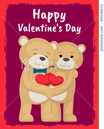 You and Me Poster with Bears Lovers Holding Hearts 44436653