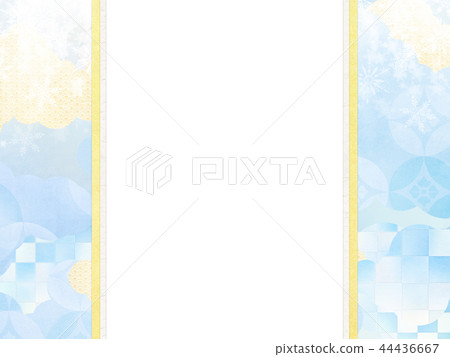 Japanese-Japanese style-Japanese pattern-background-Japanese paper-winter-snow-white-paper 44436667