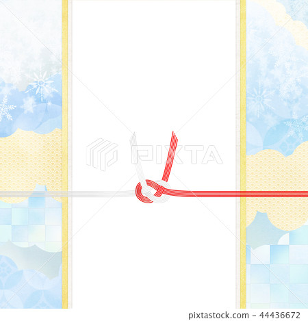 Japanese-Japanese style-Japanese pattern-background-Japanese paper-winter-snow-white-paper-Mizuhiki 44436672