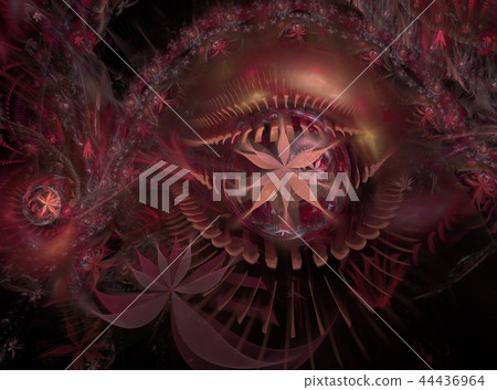 Glow Abstract Fractal Flower Background. 44436964