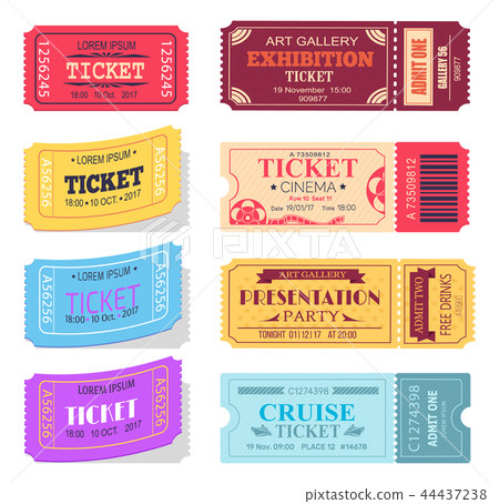 Ticket and Presentation Party Vector Illustration 44437238