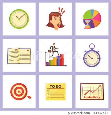 Time Management and Daily Plans Illustrations Time Management and Daily Plans Illustrations 44437415