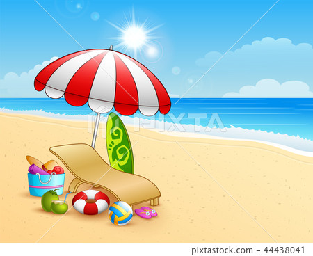 Vector illustration of Summer beach background 44438041