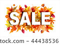 Sale banner with bright autumn foliage 44438536