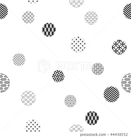 Black and white circle shape pattern vector Black and white circle shape pattern vector 44438552