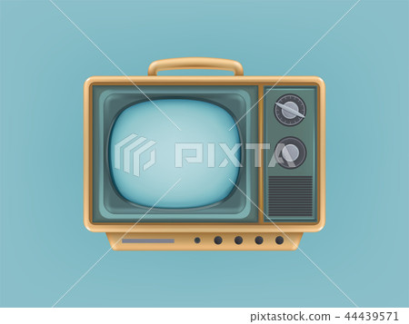 illustration of vintage tv set, television. Retro electric video display for broadcasting, news illustration of vintage tv set, television. Retro electric video display for broadcasting, news 44439571