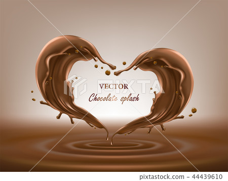 Chocolate abstract splashes 3D illustration Chocolate abstract splashes 3D illustration 44439610