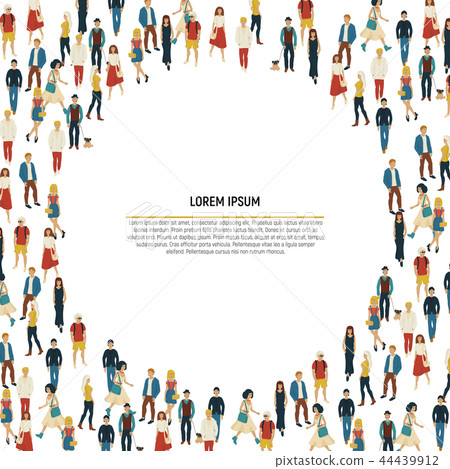 Large group of people in the shape of circle. Vector illustration Large group of people in the shape of circle. Vector illustration 44439912