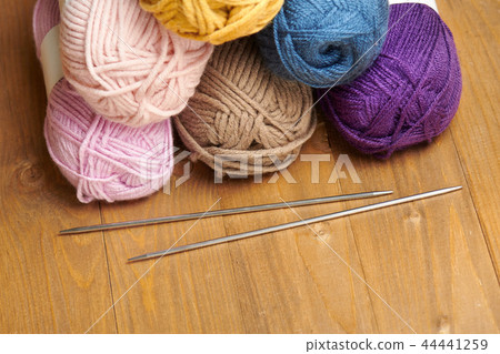 balls of colorful wool thread for knitting balls of colorful wool thread for knitting 44441259