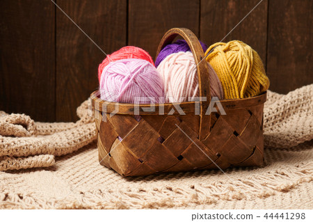 balls of colorful wool thread for knitting balls of colorful wool thread for knitting 44441298
