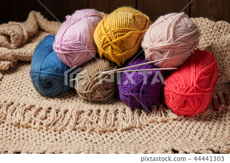 balls of colorful wool thread for knitting balls of colorful wool thread for knitting 44441303