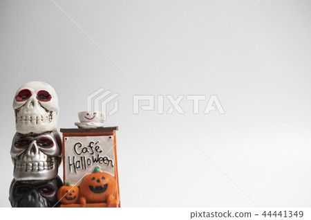 Halloween pumpkins and others on white background Halloween pumpkins and others on white background 44441349
