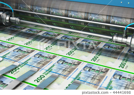 Printing 200 DK Danish krona money banknotes 44441698