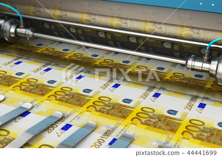 Printing 200 Euro money banknotes 44441699