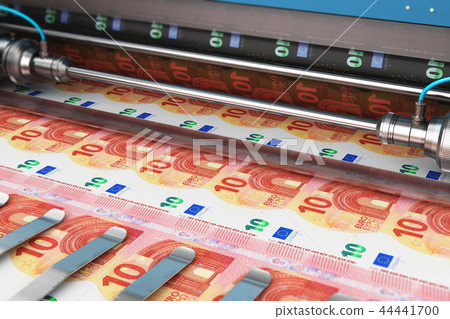 Printing 10 Euro money banknotes Printing 10 Euro money banknotes 44441700