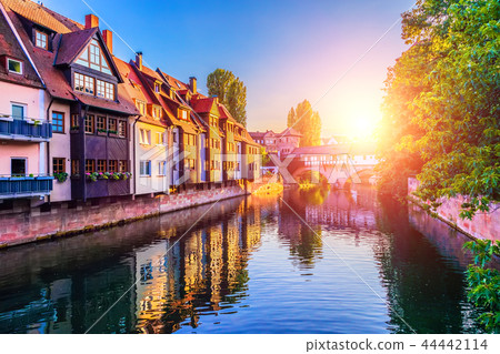 Sunset in the Old Town of Nurnberg, Germany 44442114