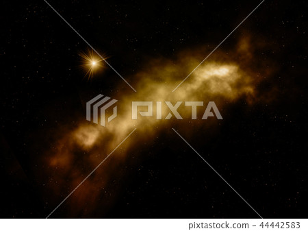 Being shone nebula. 3D rendering 44442583