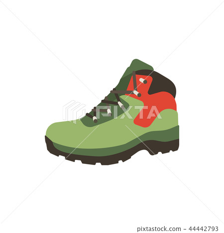 Hiking boot icon in flat style isolated on white background. Shoes mountain symbol stock. Vector Hiking boot icon in flat style isolated on white background. Shoes mountain symbol stock. Vector 44442793